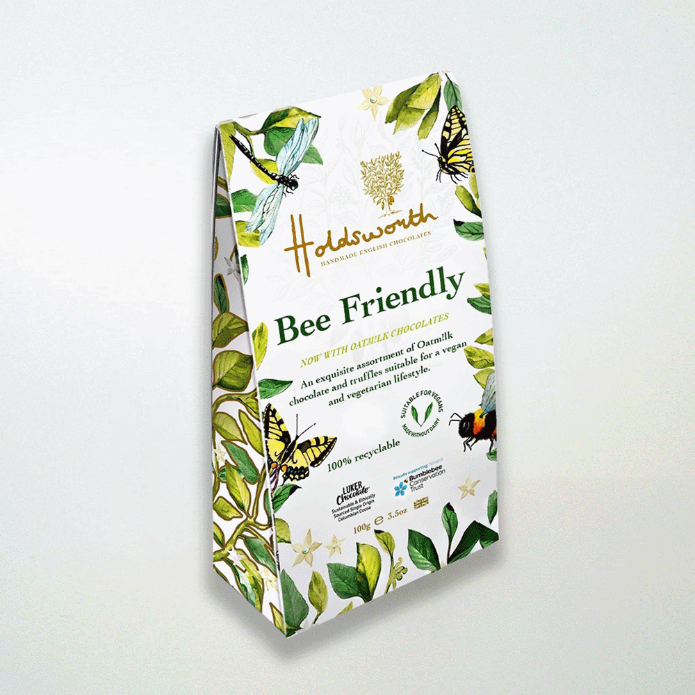Photos of rescued products including Holdsworth Bee Friendly Oat Milk Chocolate Gift Pouch and Butlers The Dessert Menu Chocolate Box.