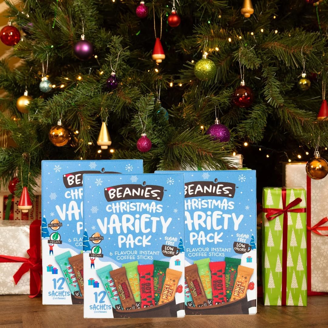 Beanies Christmas Variety Instant Coffee Pack 12 Sachets