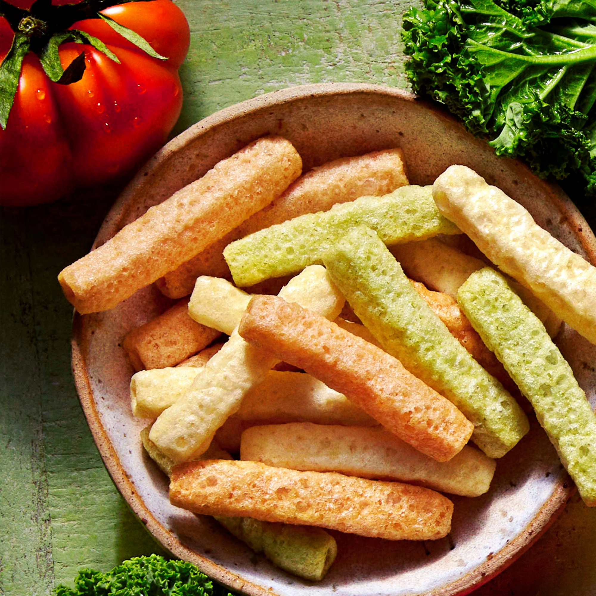 Eat Real veggie straws in a bowl.