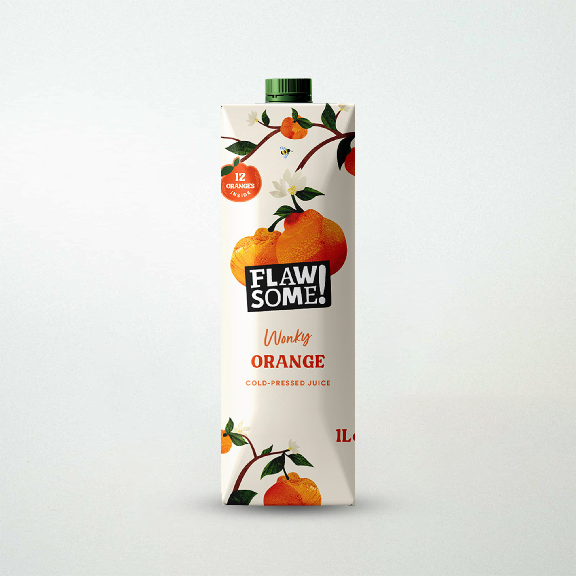 Flawsome! Wonky Orange Cold-Pressed Juice Carton