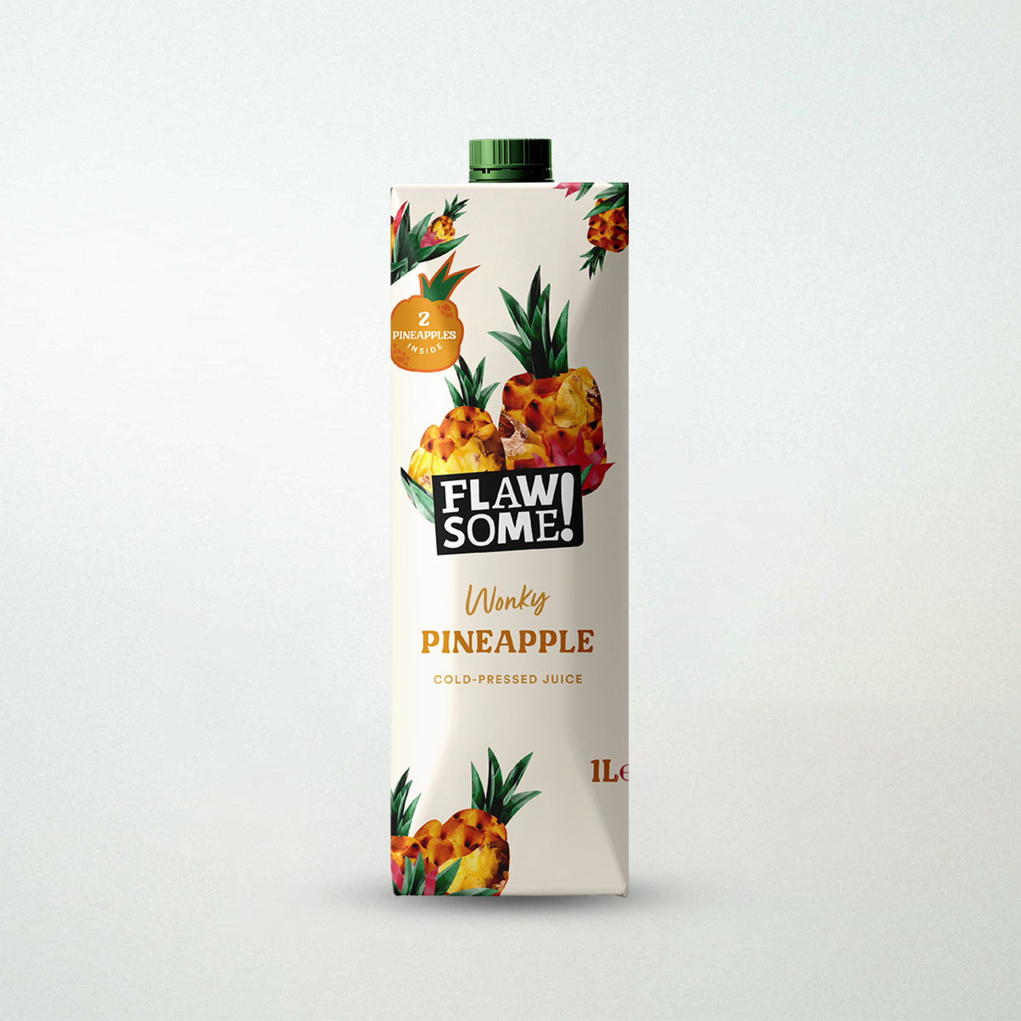 Flawsome! Wonky Pineapple Cold-Pressed Juice Carton