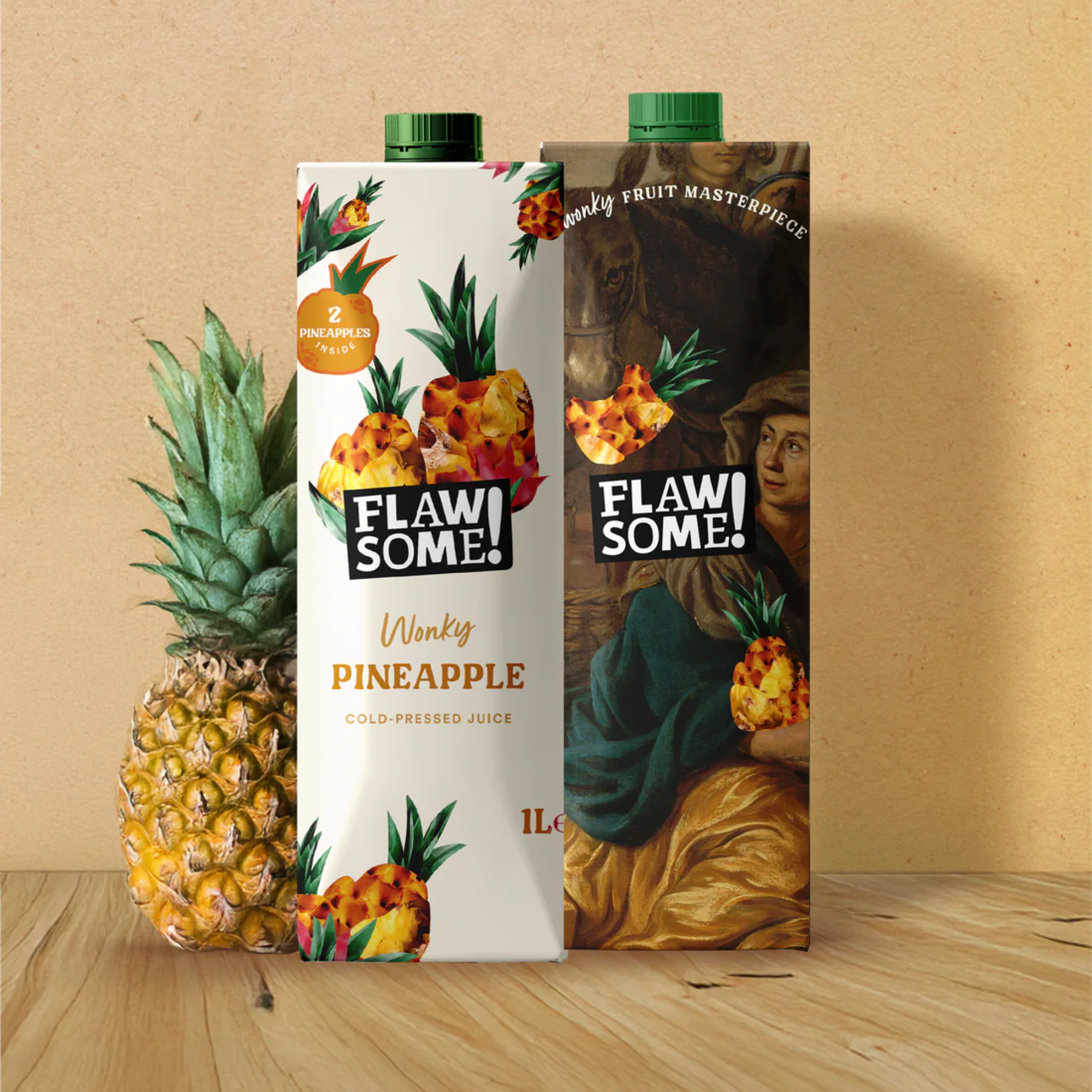 Flawsome! Wonky Pineapple Cold-Pressed Juice Carton
