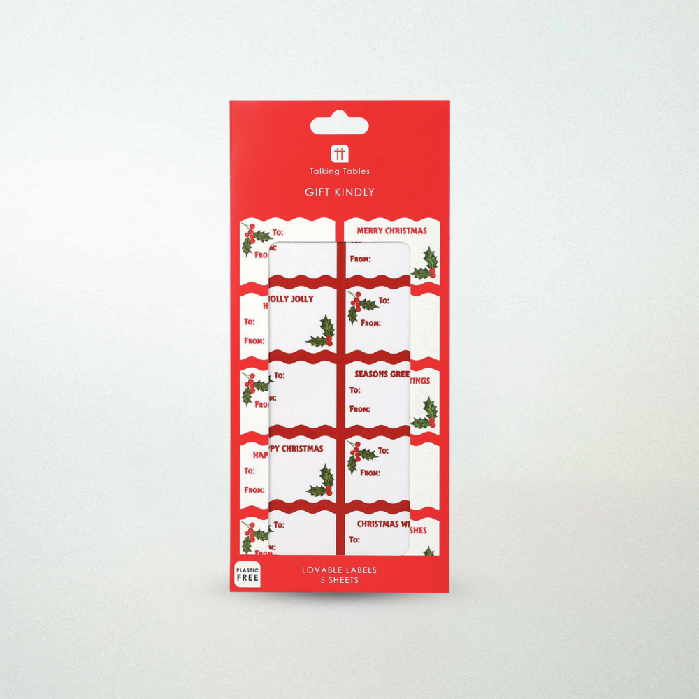Talking Tables Holly Christmas Stickers
