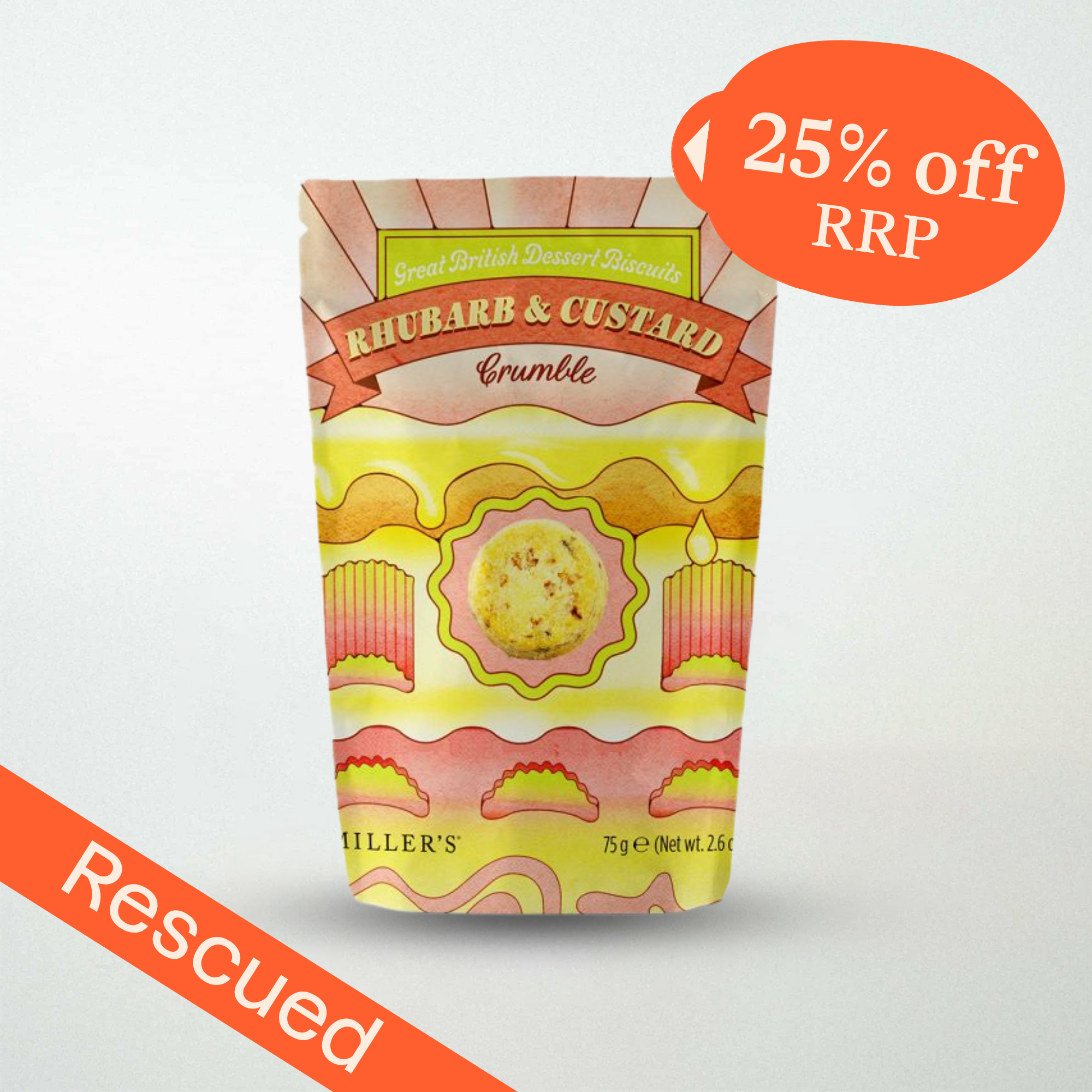 Great British Desserts Rhubarb & Custard Crumble Biscuits