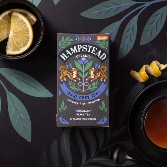 Hampstead Tea Organic Biodynamic Divine Earl Grey Tea Bags