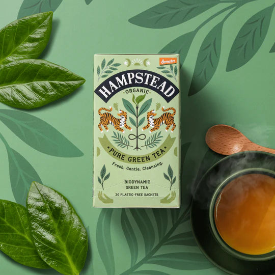 Hampstead Tea Organic Biodynamic Pure Green Tea Bags