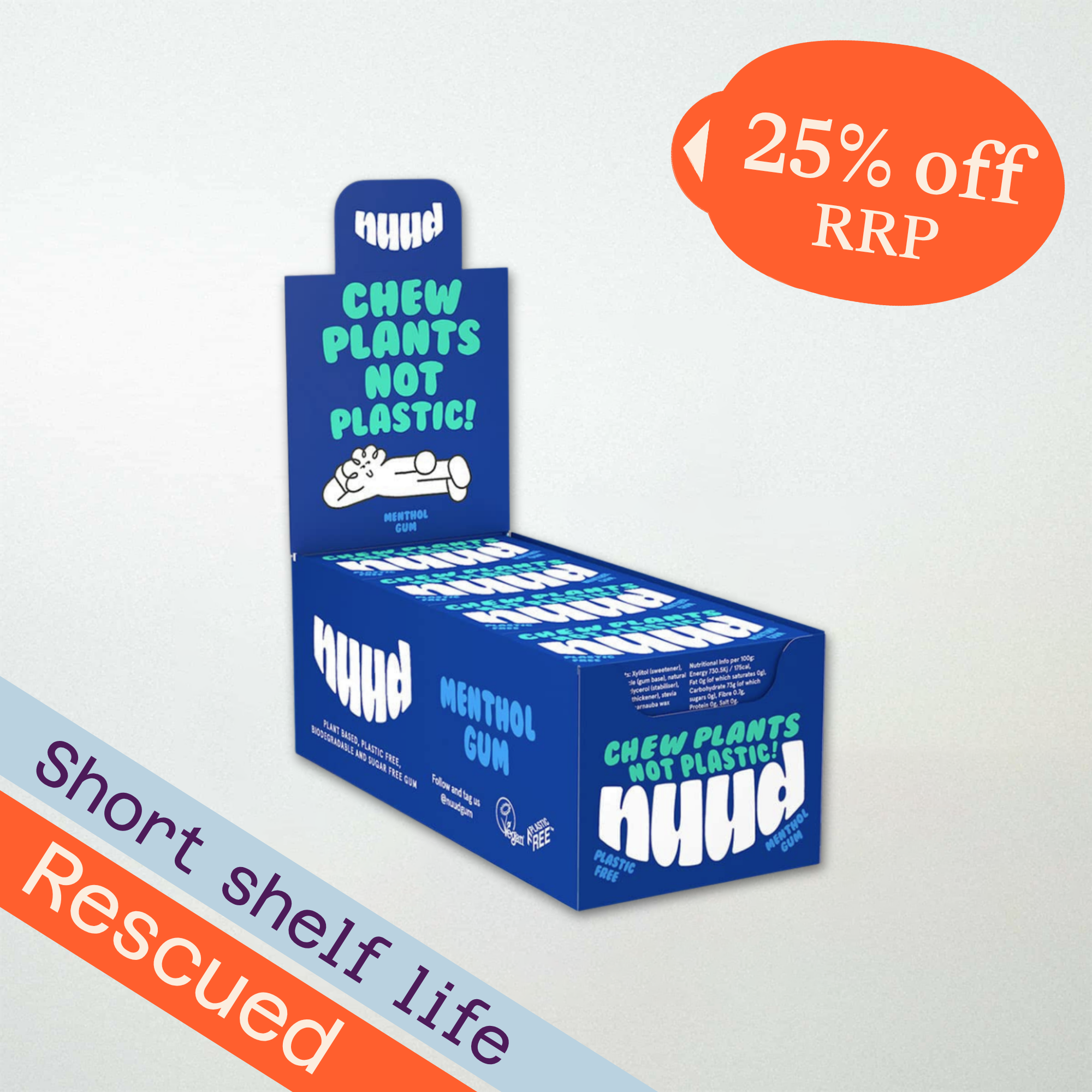 Nuud Menthol Plastic Free Chewing Gum Multipack