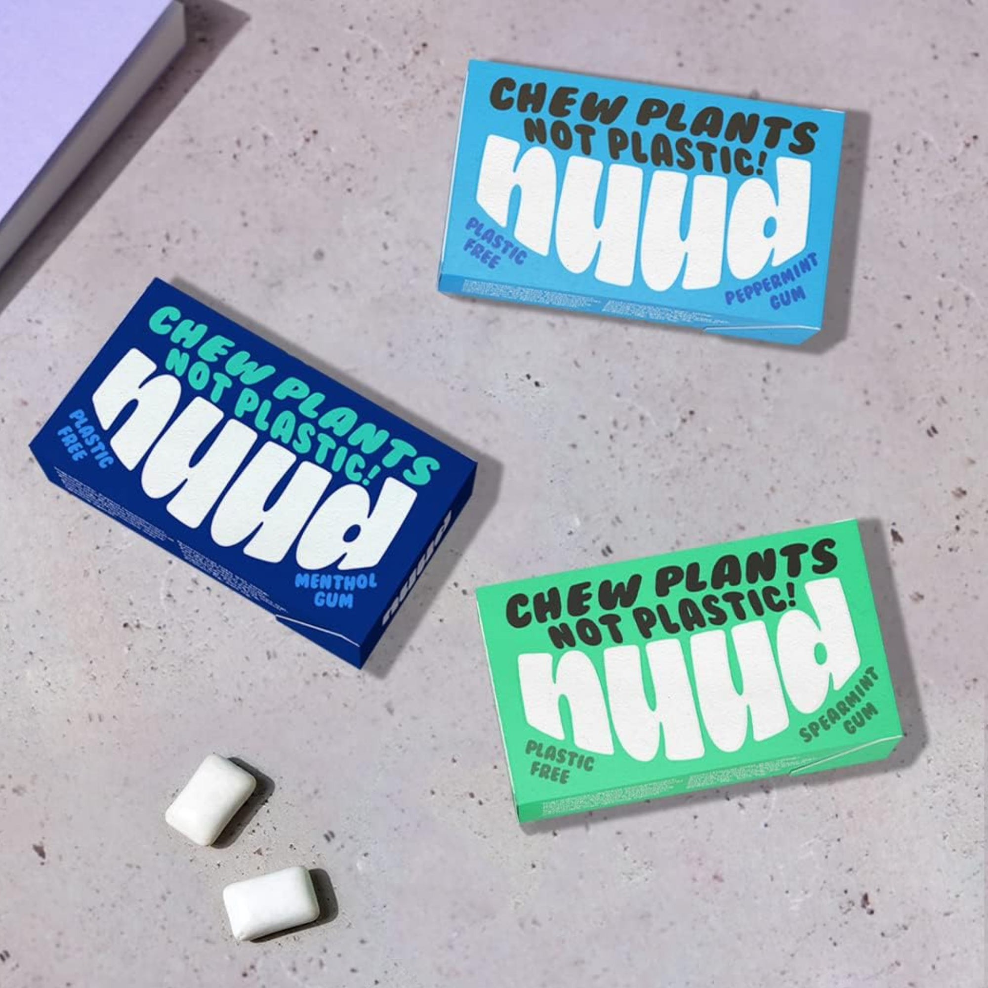 Nuud Menthol Plastic Free Chewing Gum Multipack
