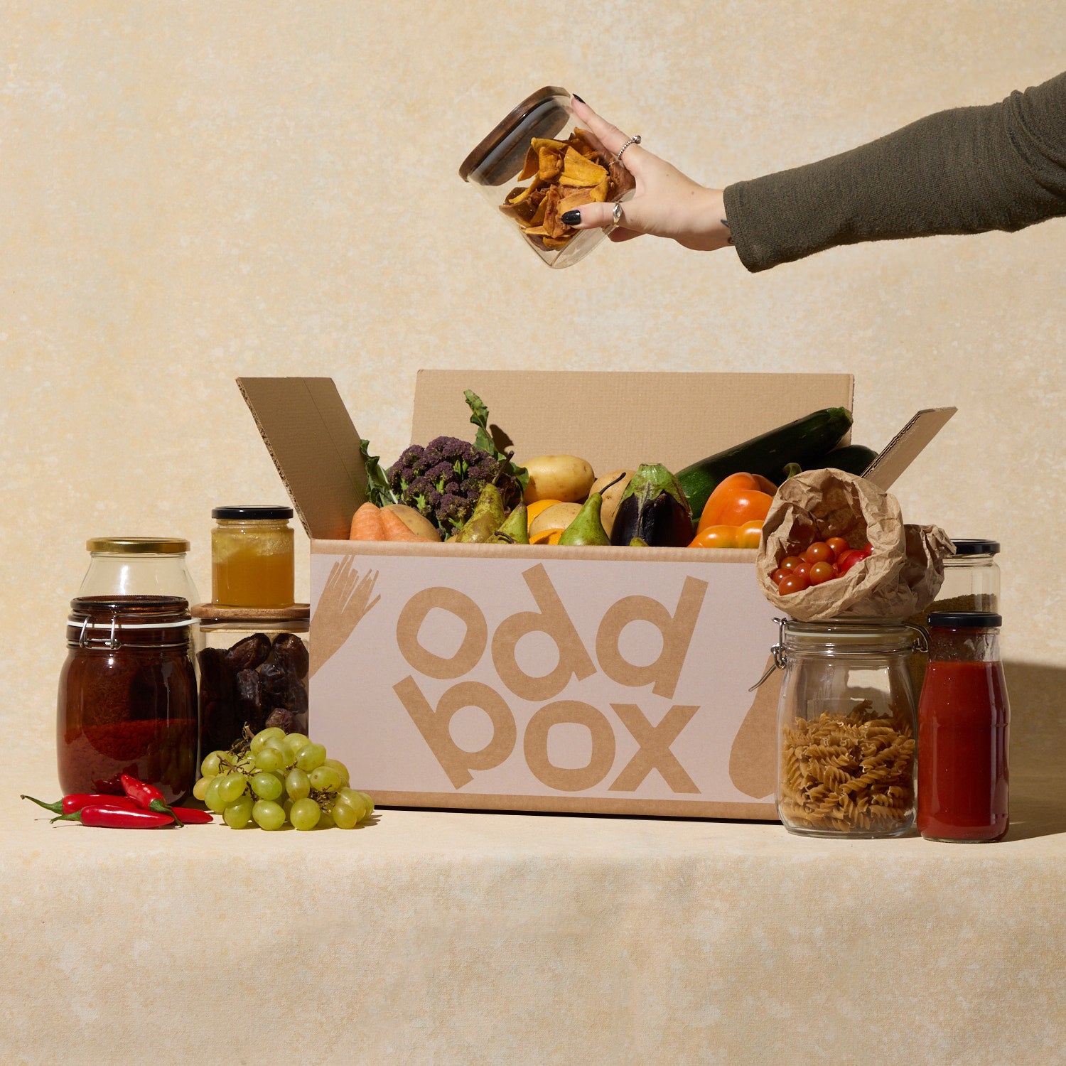 Oddbox full of summer snacks.