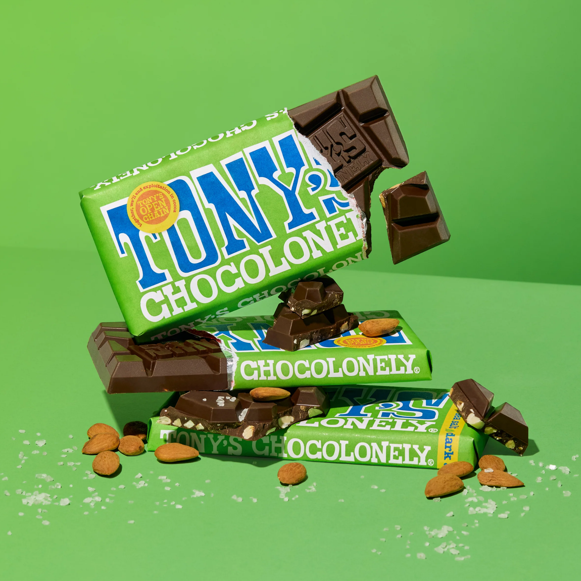Tony's Chocolonely Dark Choc 51% Almonds & Sea Salt