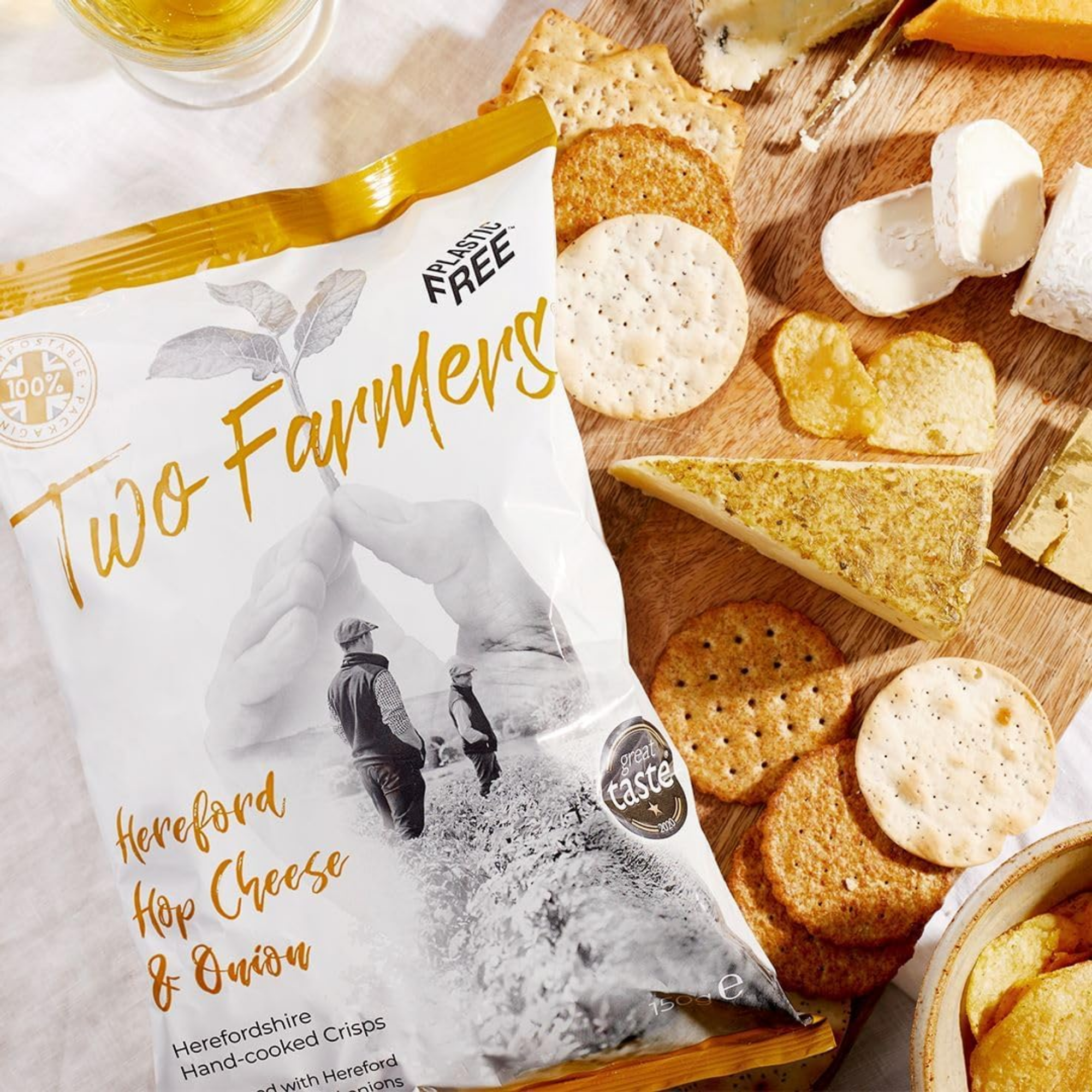 Two Farmers Herefod Hop Cheese & Onion Crisps Sharing Bag