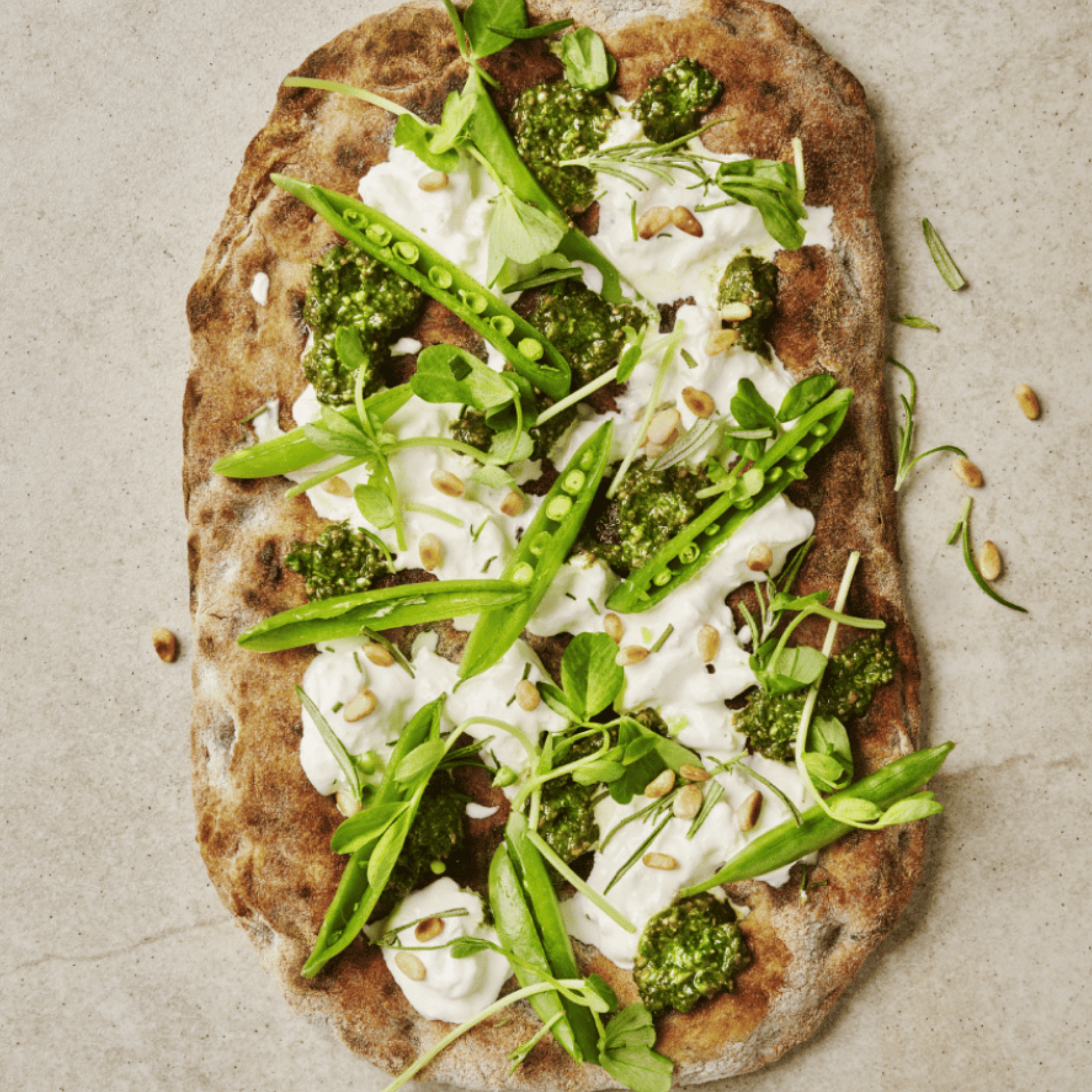 Virtue Pinsa Romana Wholegrain Oval Sourdough Flatbread