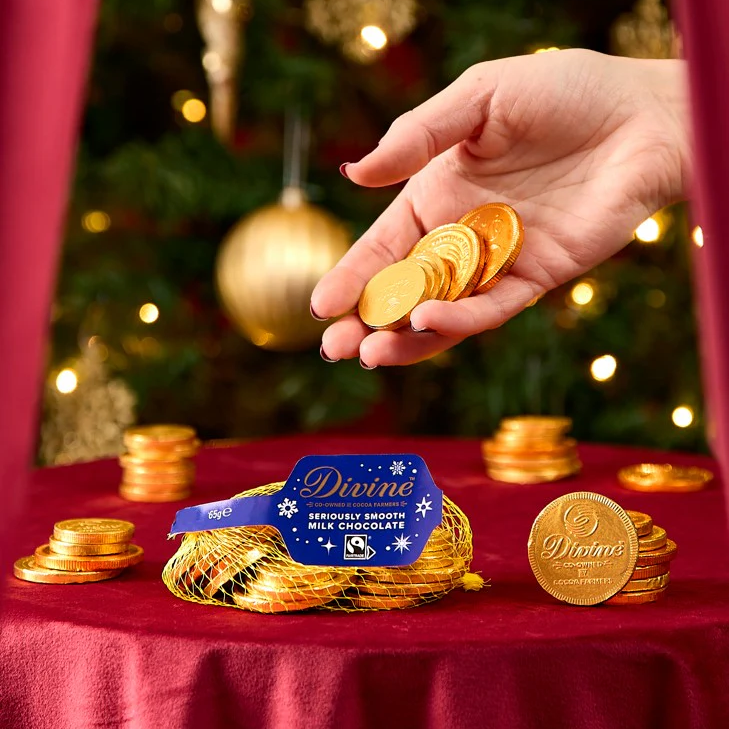 Divine Chocolate Fairtrade Milk Chocolate Coins