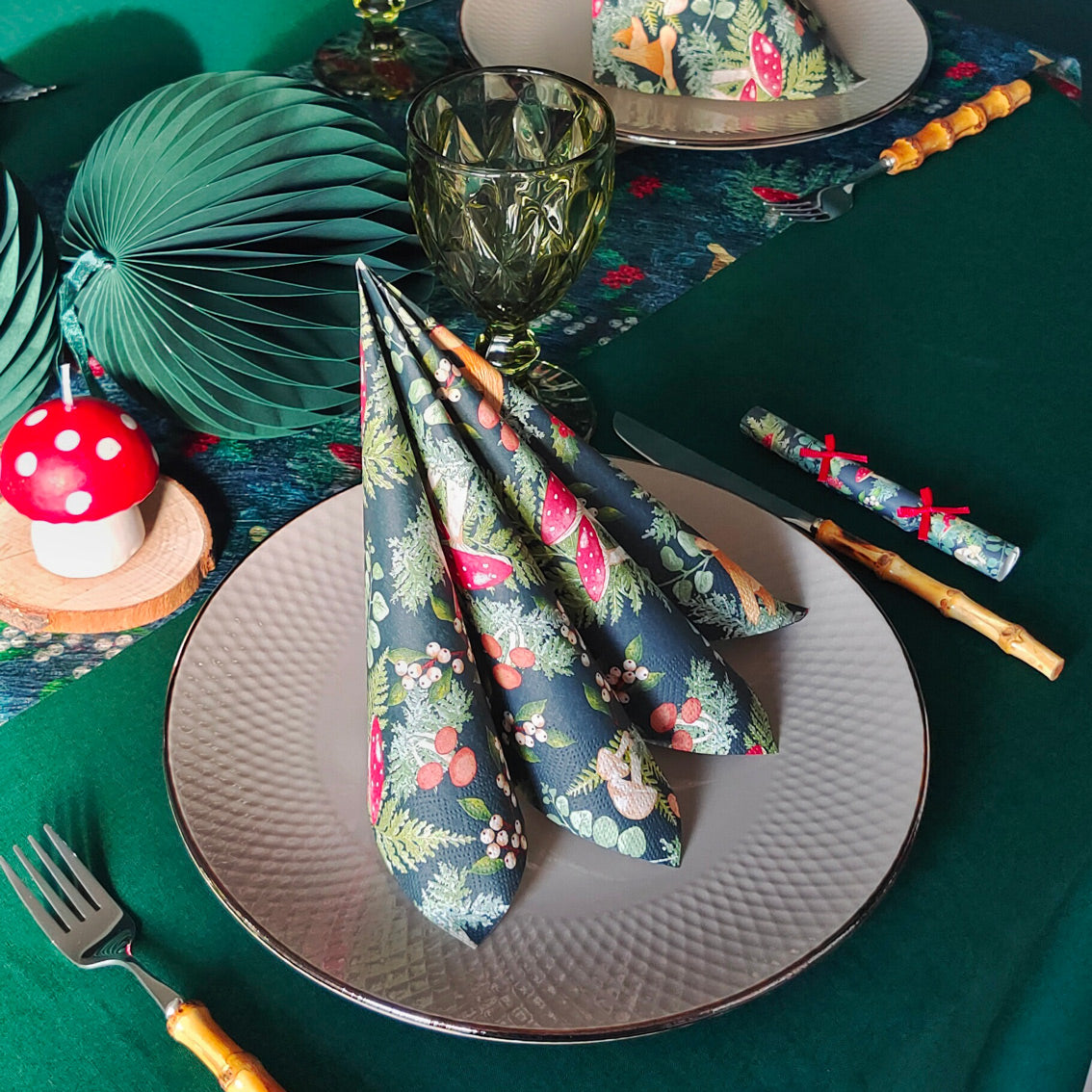 Talking Tables Forest Green Paper Napkins 20 Pack